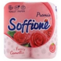 Туалетная бумага Soffione Premio камелия 3 слоя, 4 рулона
